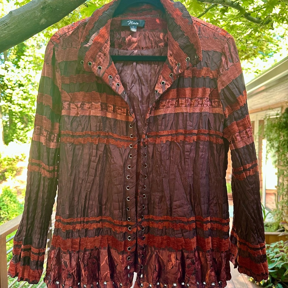 Women's Red and Brown Top